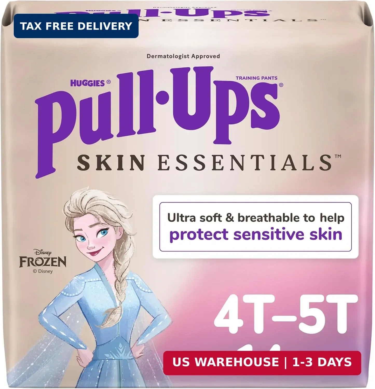Pull-Ups Girls' Skin Essentials Potty Training Pants, Training Underwear, 4T-5T (38-50 lbs), 14 Ct