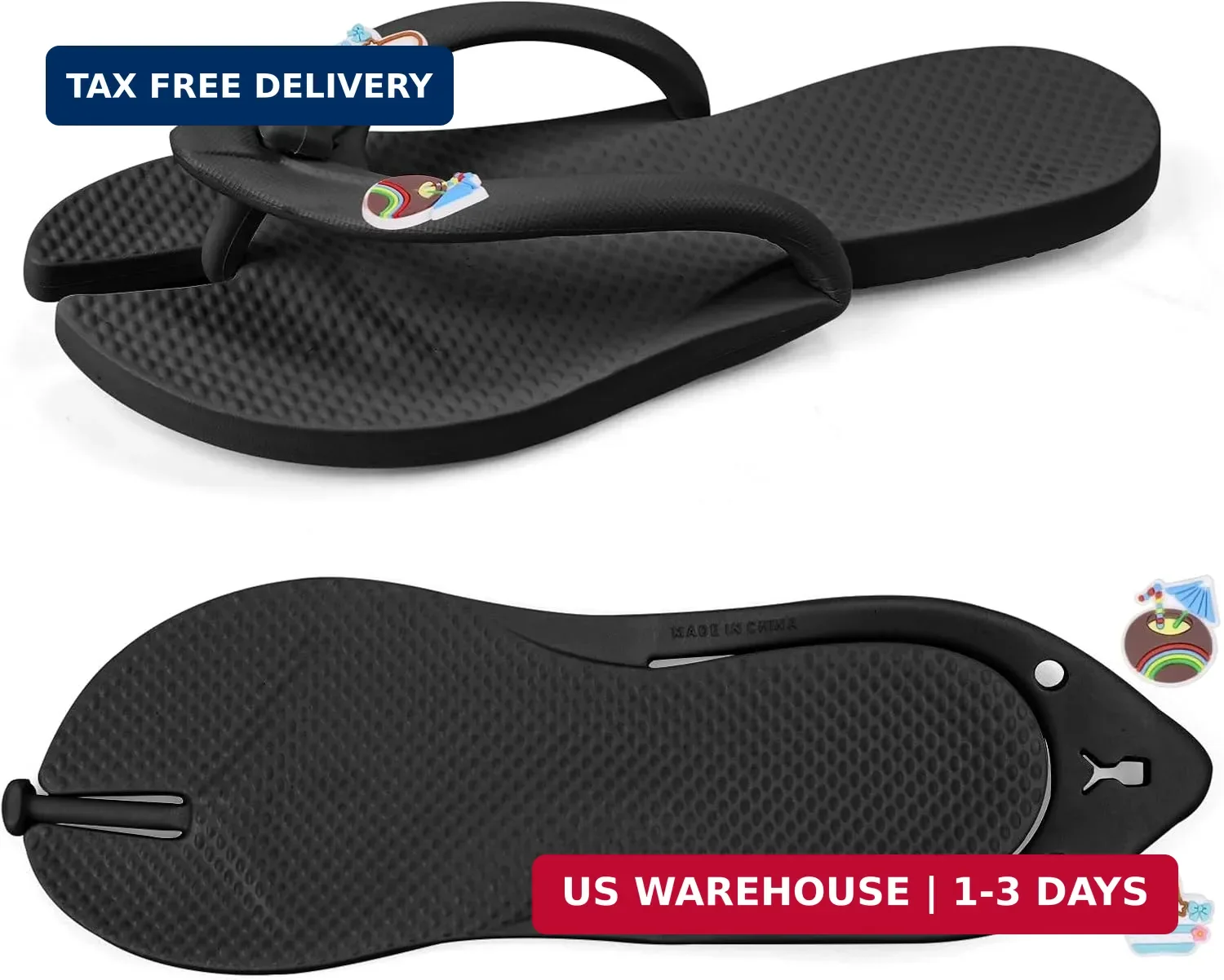 ZOORON Flip Flops for Women Men, Foldable Shower Shoes & Travel Slippers | Light