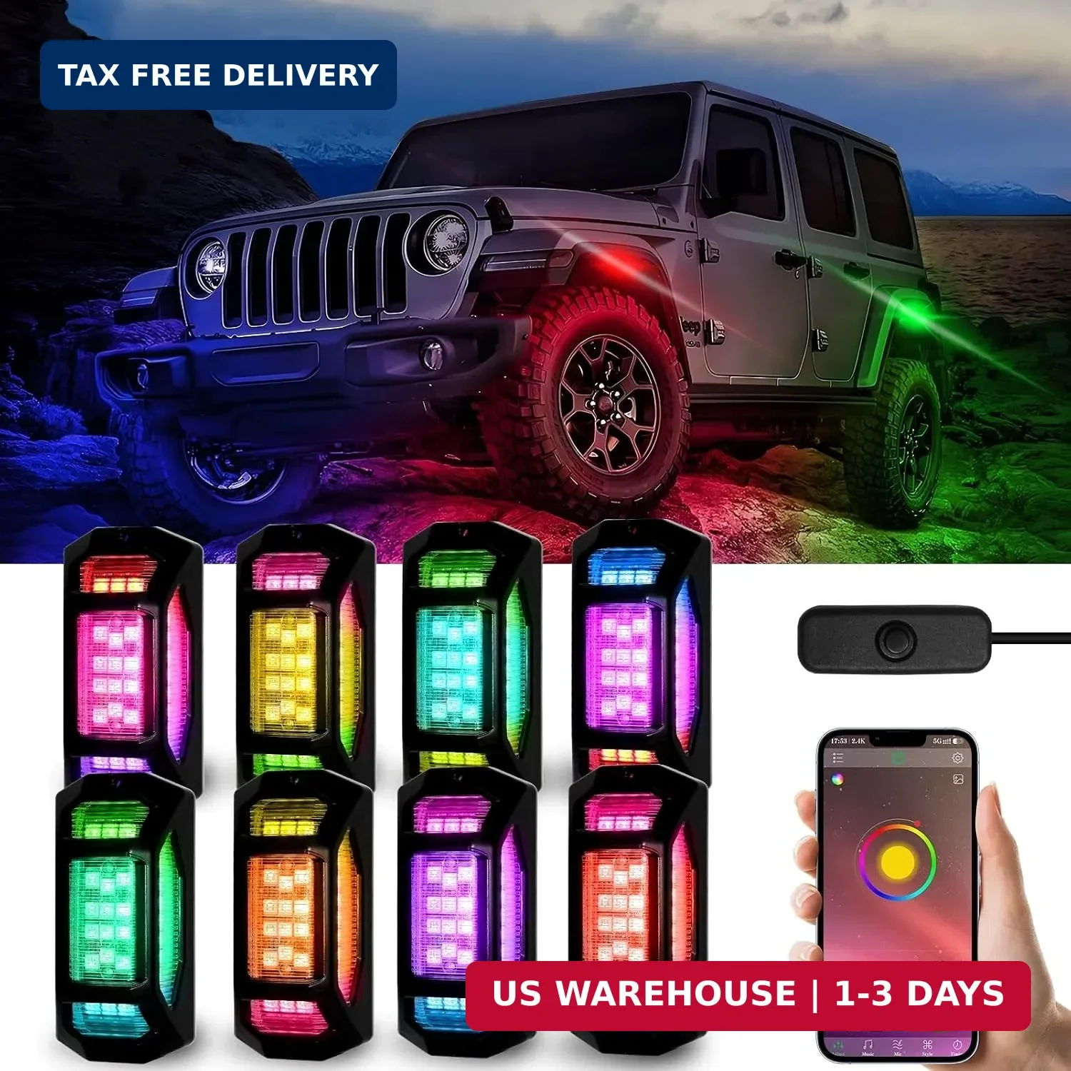 8Pods RGB Rock Lights