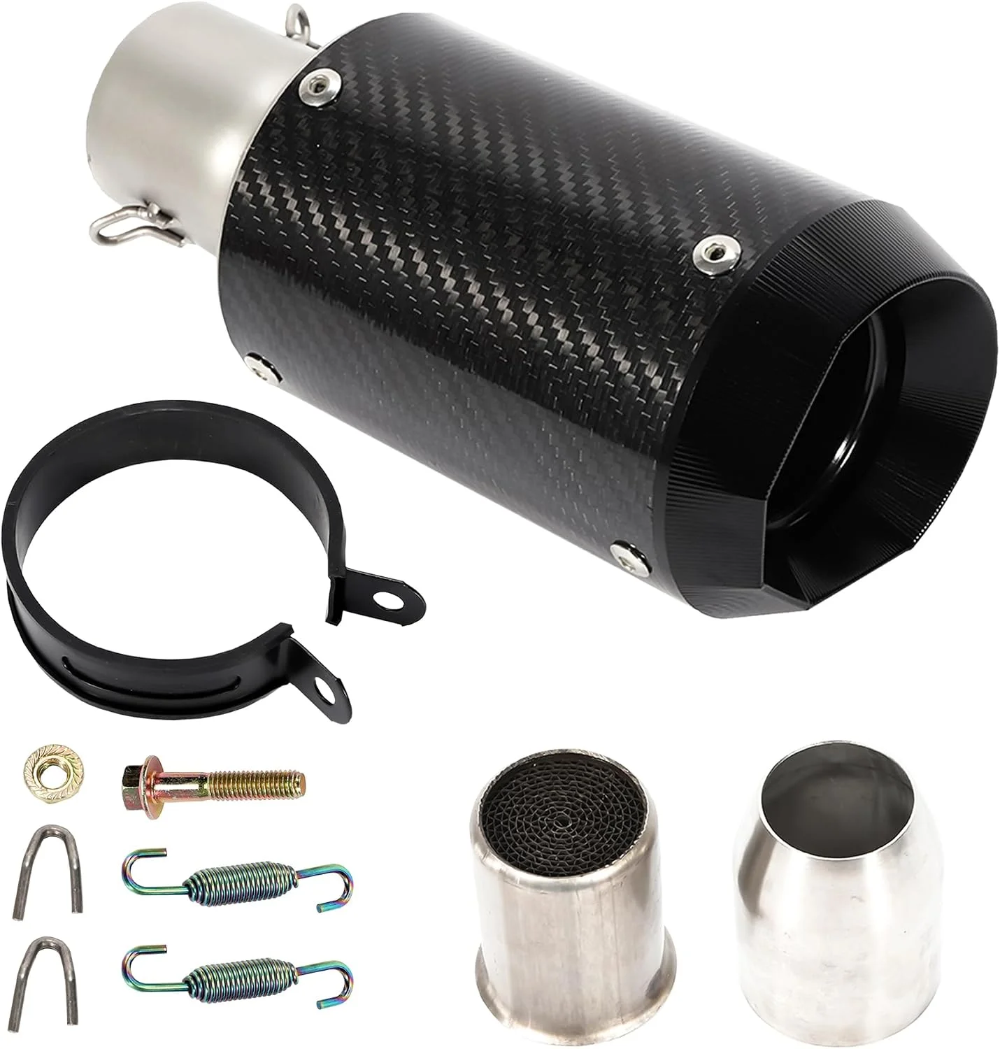 Motorcycle Carbon Fiber Exhaust Muffler Black Fits for Kawasaki Z900, GSXR750, C