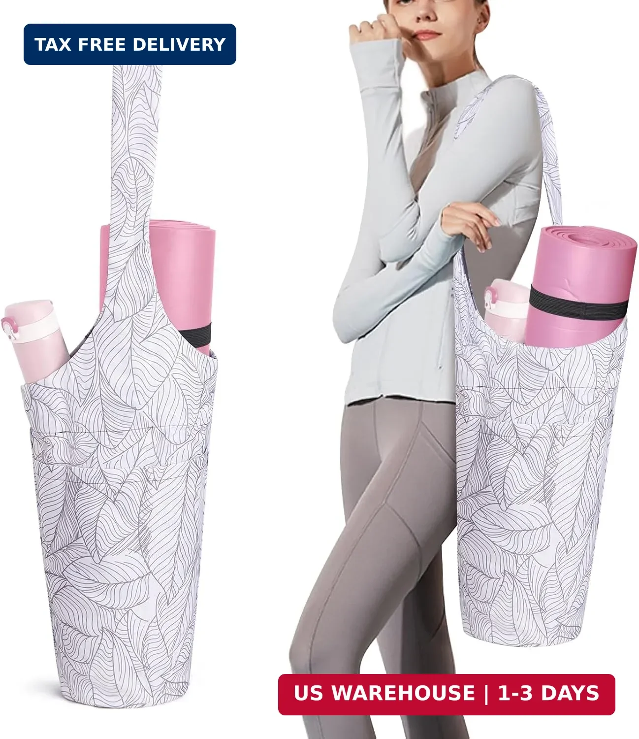 IwIeIaIrI Yoga Mat Bag for Women with Large Size Pocket and Zipper Pocket,Yoga B