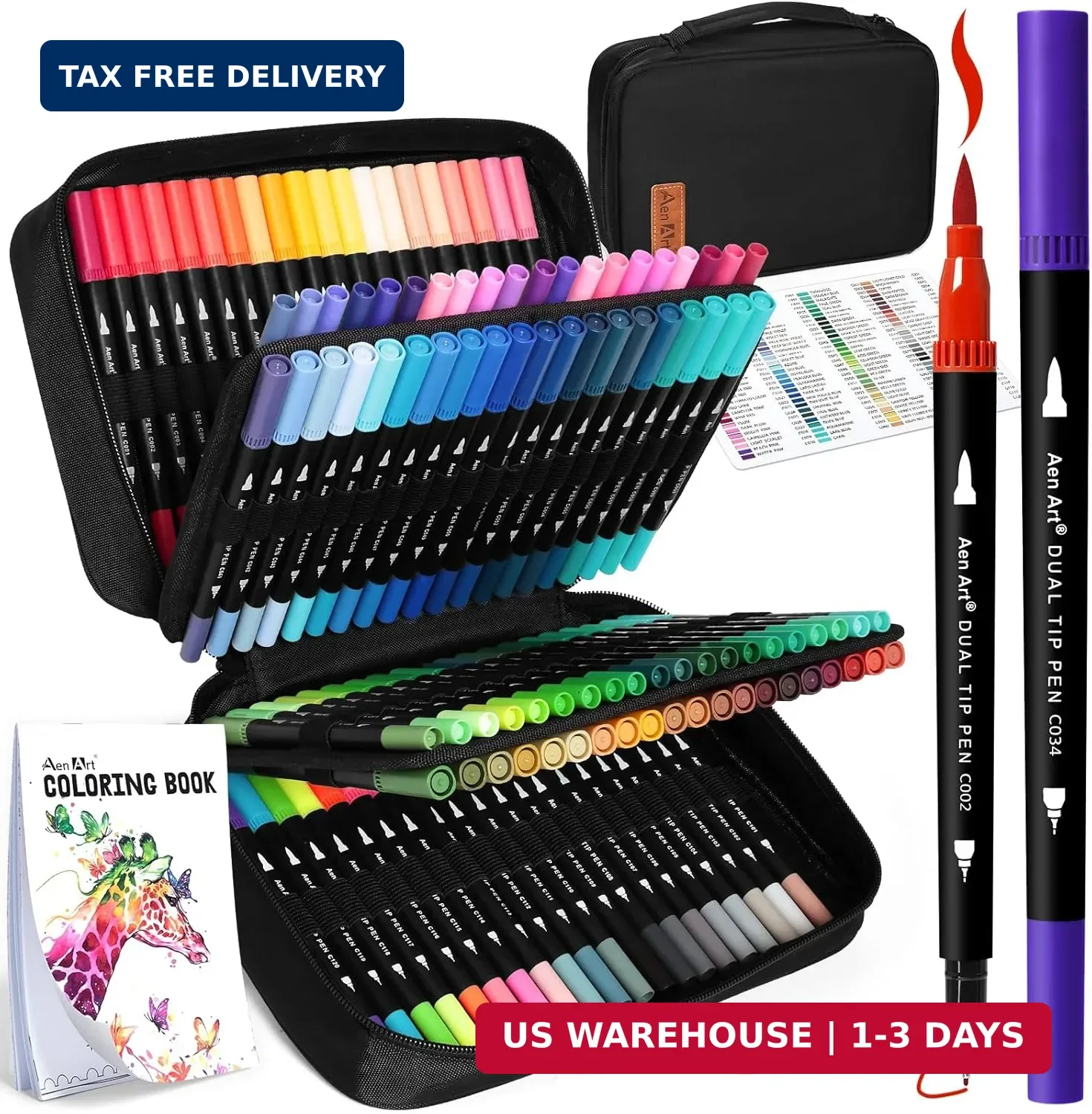 120 Colors Dual Tip Brush Pens Art Markers for Adult Coloring Books, Artist Draw