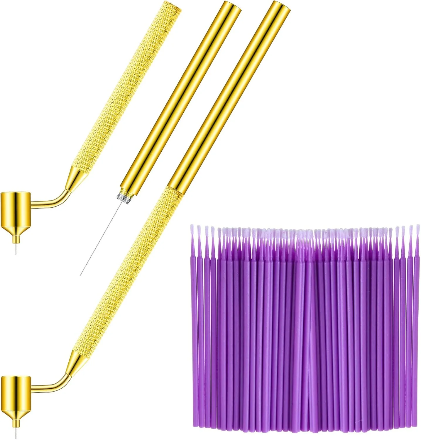 Tondiamo 100 Pack 0.5 mm Touch up Paint Brushes Repair Pen Gold Paint Applicator
