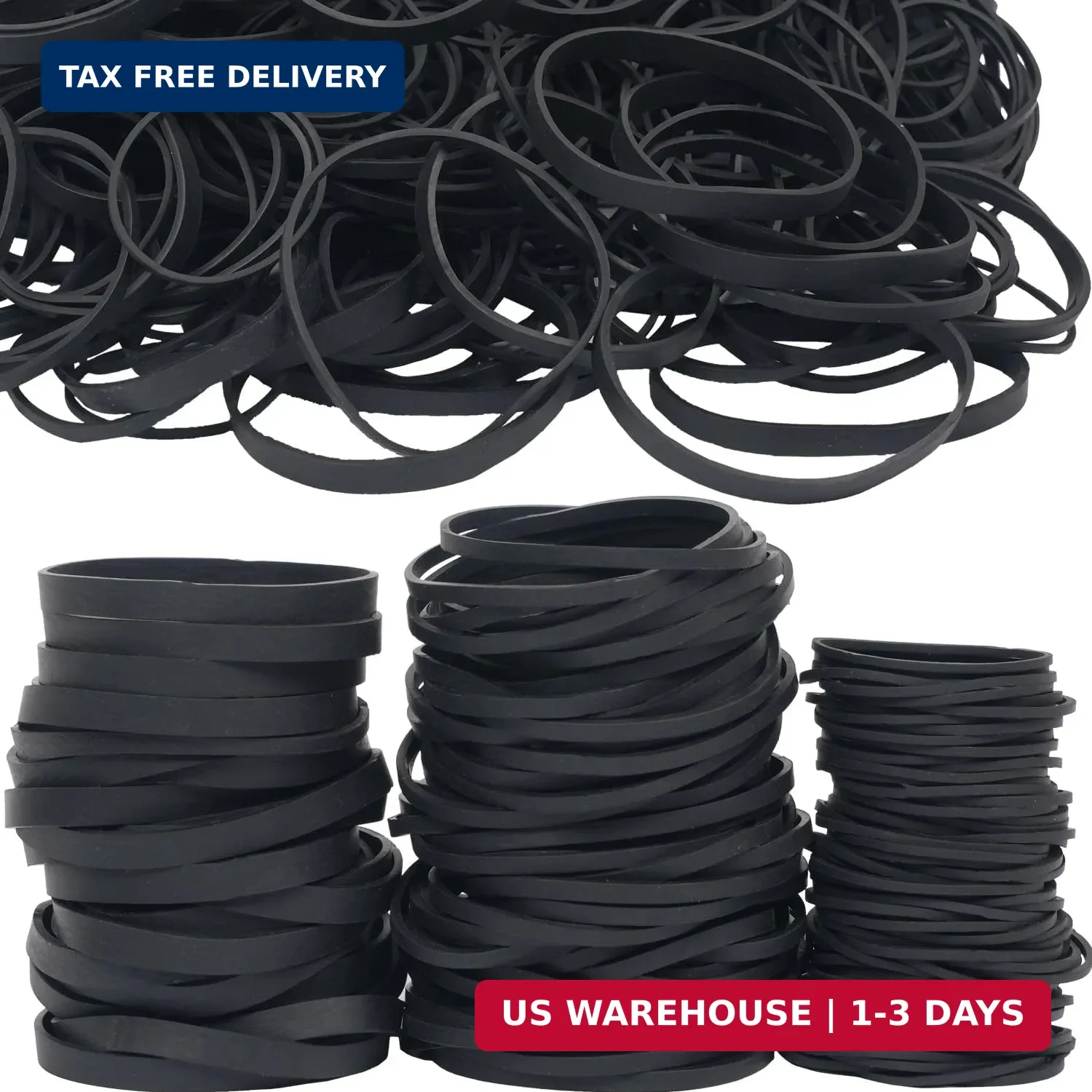 AIWOQI Rubber Bands Assorted Size Black 0.5lbs Size 16 Size 33 Size64