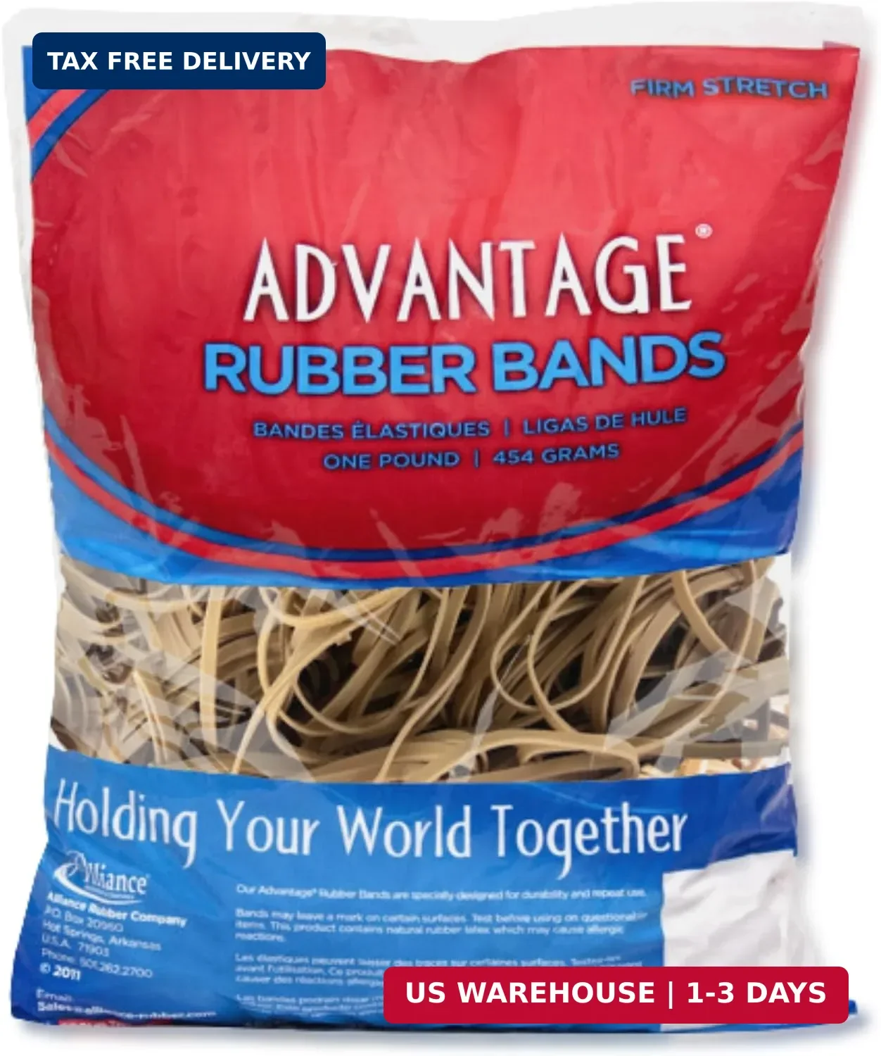 Alliance Rubber 26334 Advantage Rubber Bands Size #33, 1 lb Bag Contains Approx.