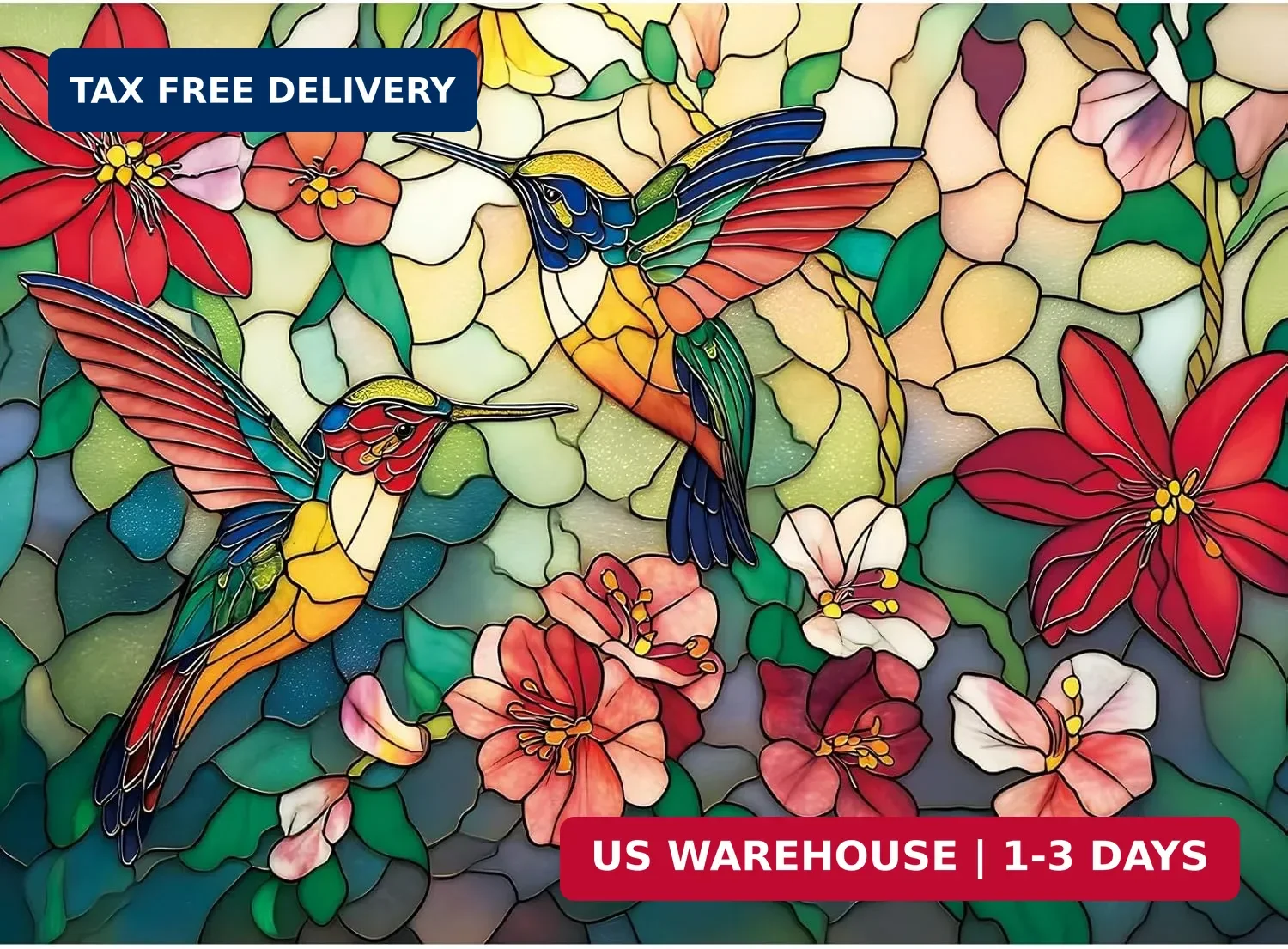 500 Pieces Puzzle for Adults - Vintage Paint Hummingbird Flower