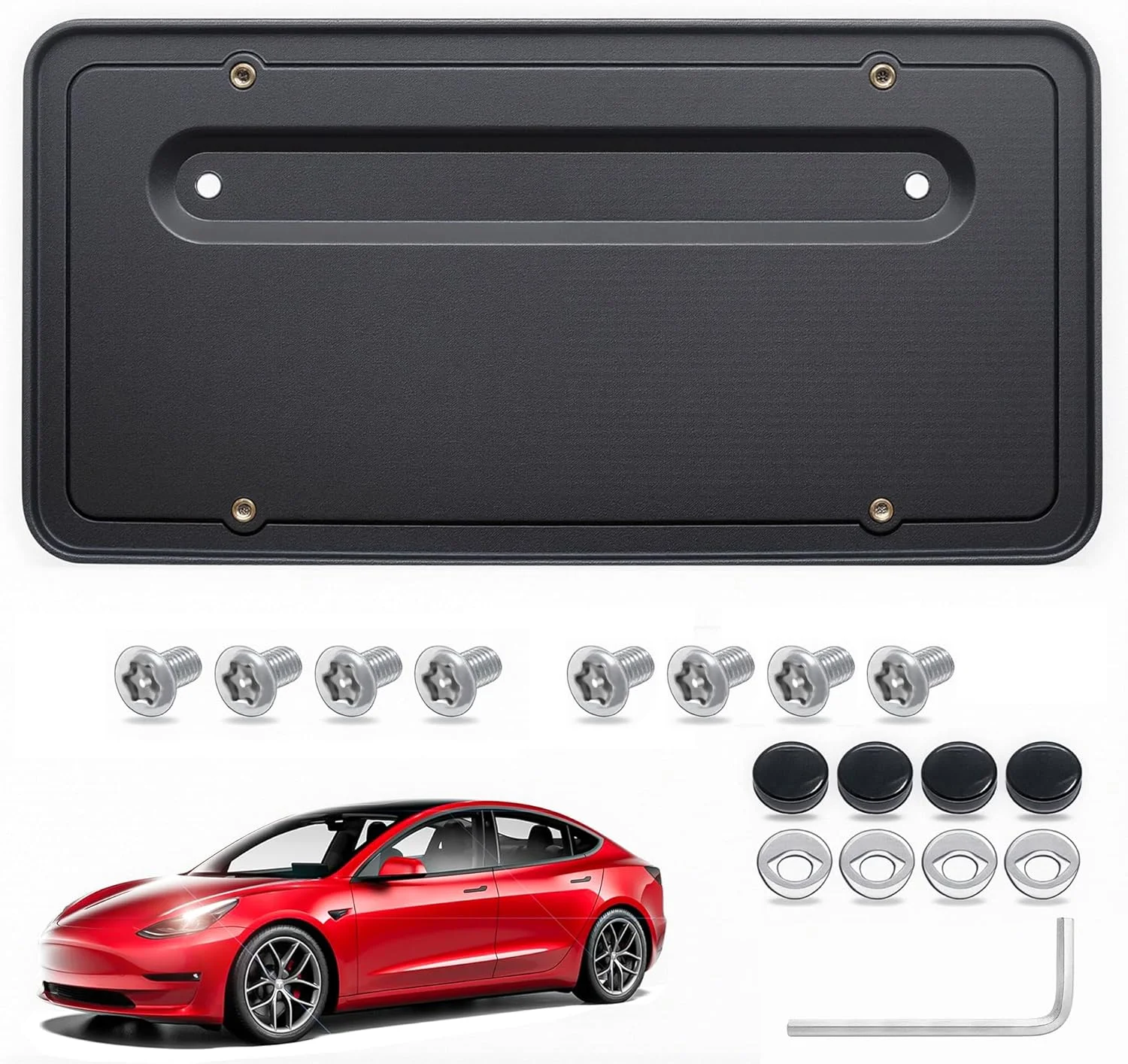 Rear License Plate Holder for Tesla Model Y and Model 3, Back