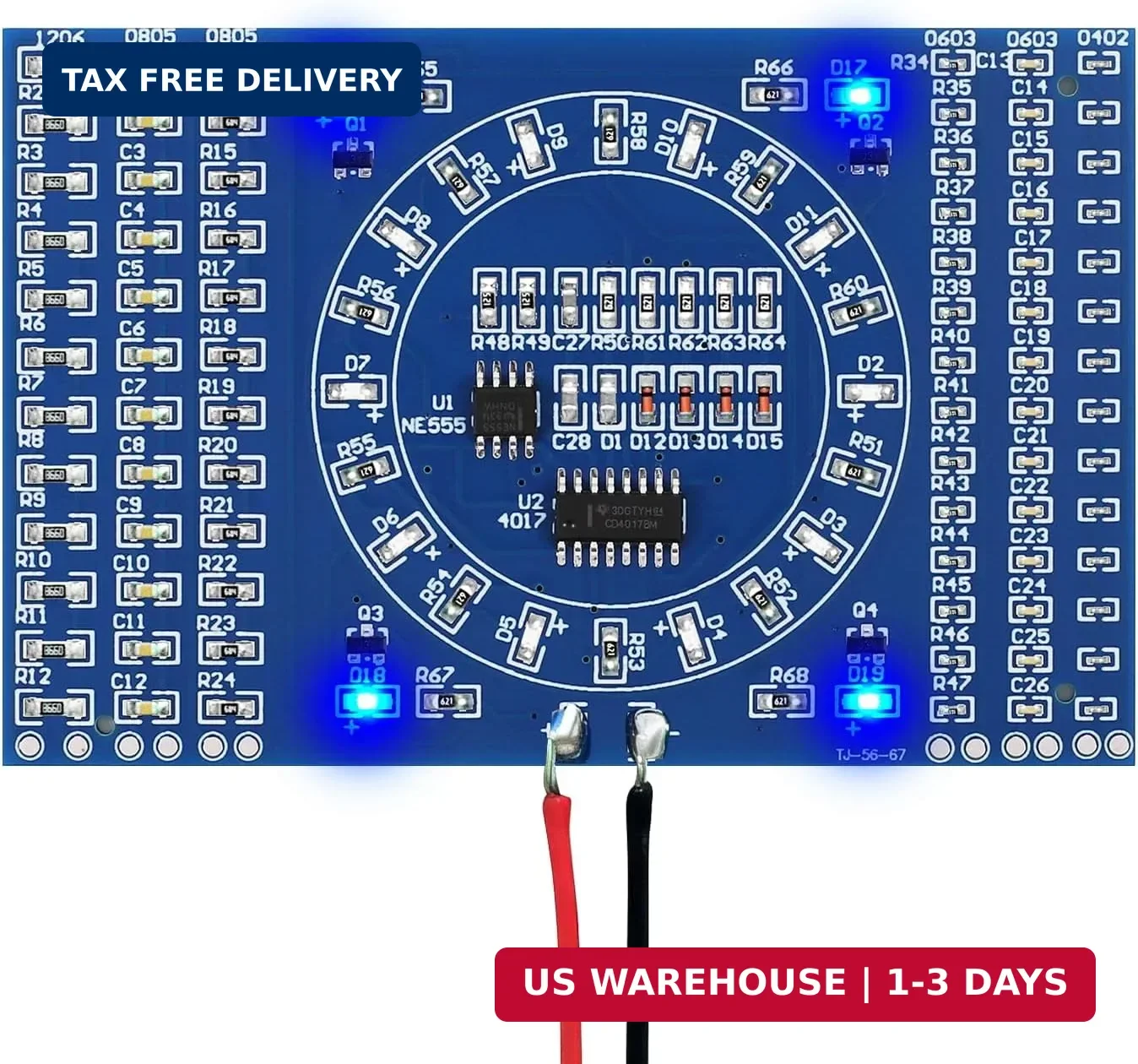 SMD Soldering Practice Kit - Build a LED Light Rotating Display