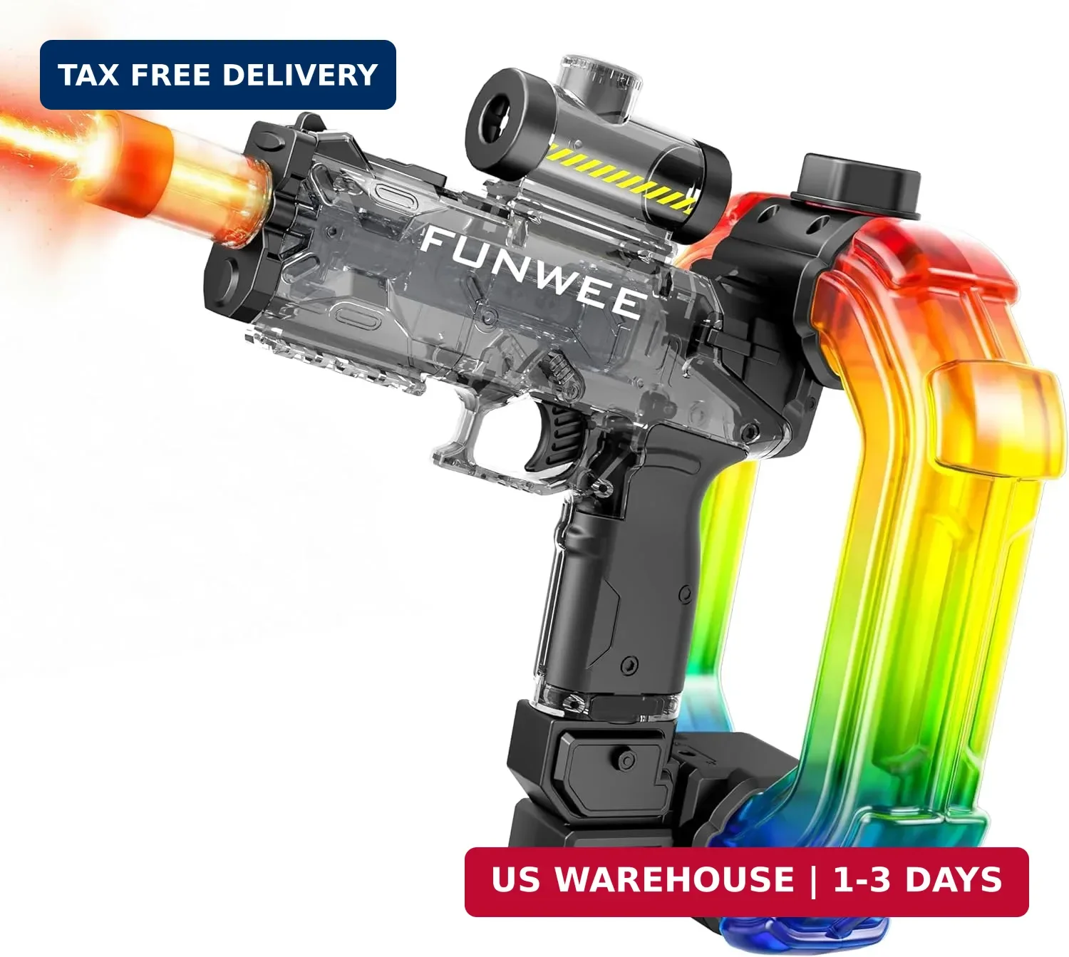 Funwee Electric Water Guns for Adults Kids, Colorful LED Light