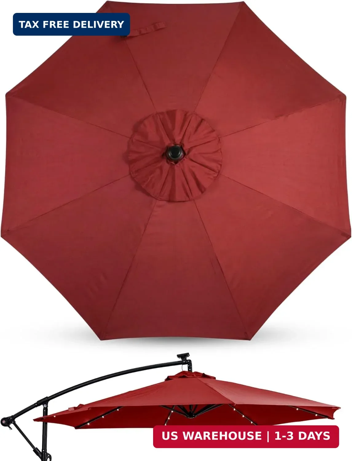 garden treasures red offset patio umbrella replace canopy Treasure 11' Octagon Cantilever Replacement Net Weight 9ft Market Patio Umbrella Canopy