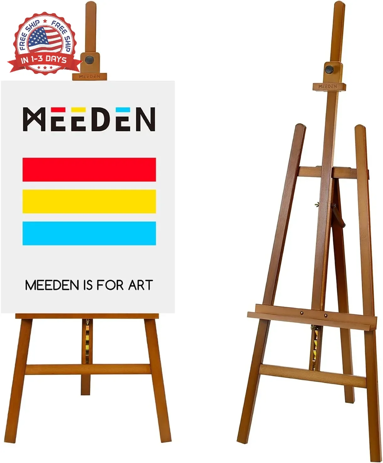 MEEDEN Painting Wooden Art Easel: Solid Beechwood Display Easel Stand Hold Canva