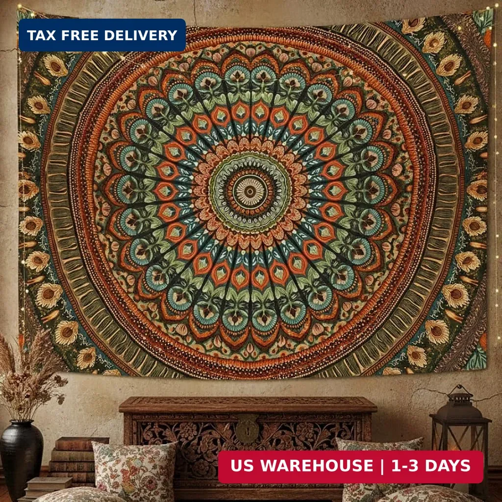 Accnicc Hippie Mandala Floral Tapestry Wall Hanging Boho Flower Medallion Tapest