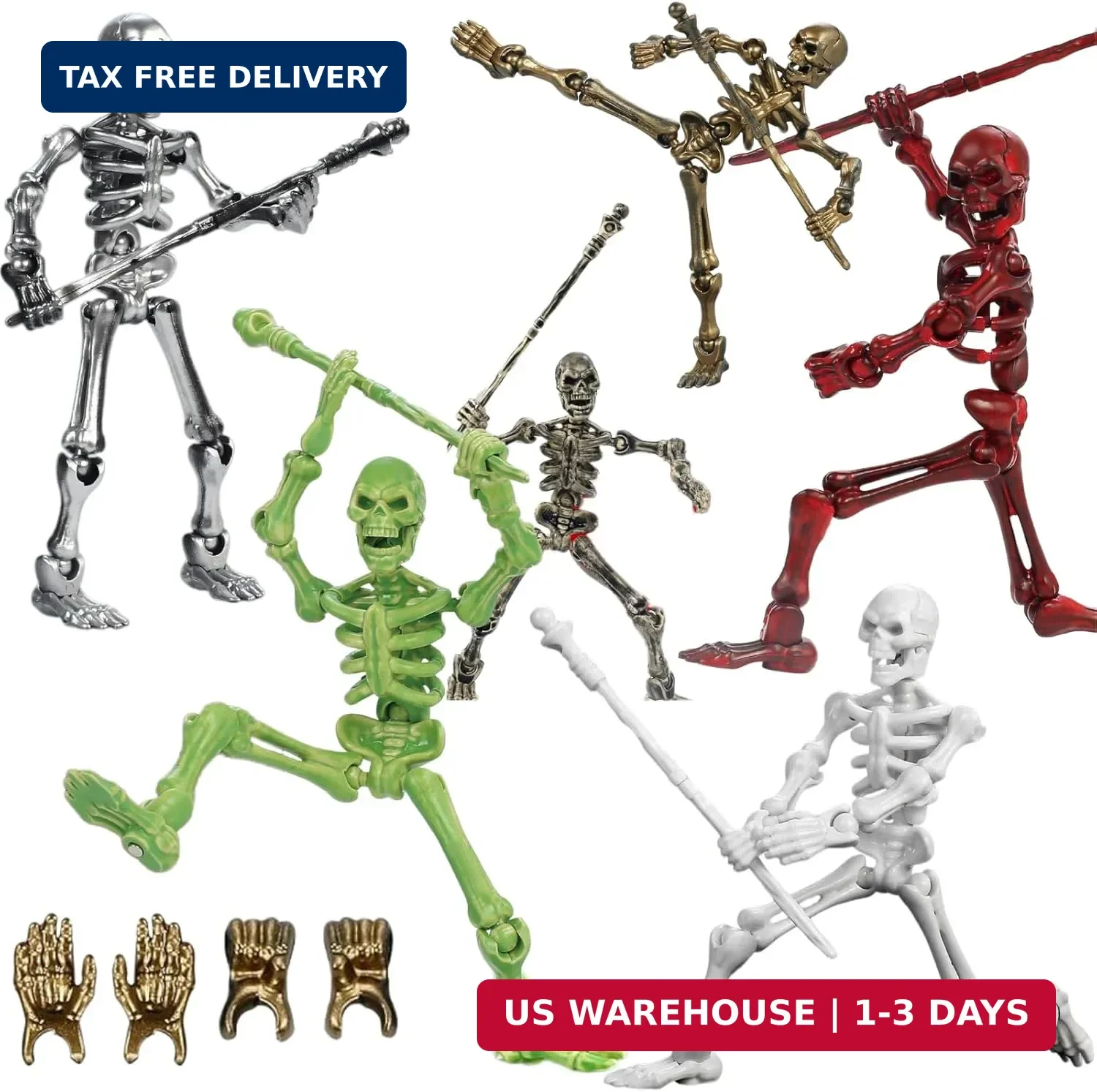 6 Pack T13 Action Figures Set, Skeleton Action Figure, Dummy 13