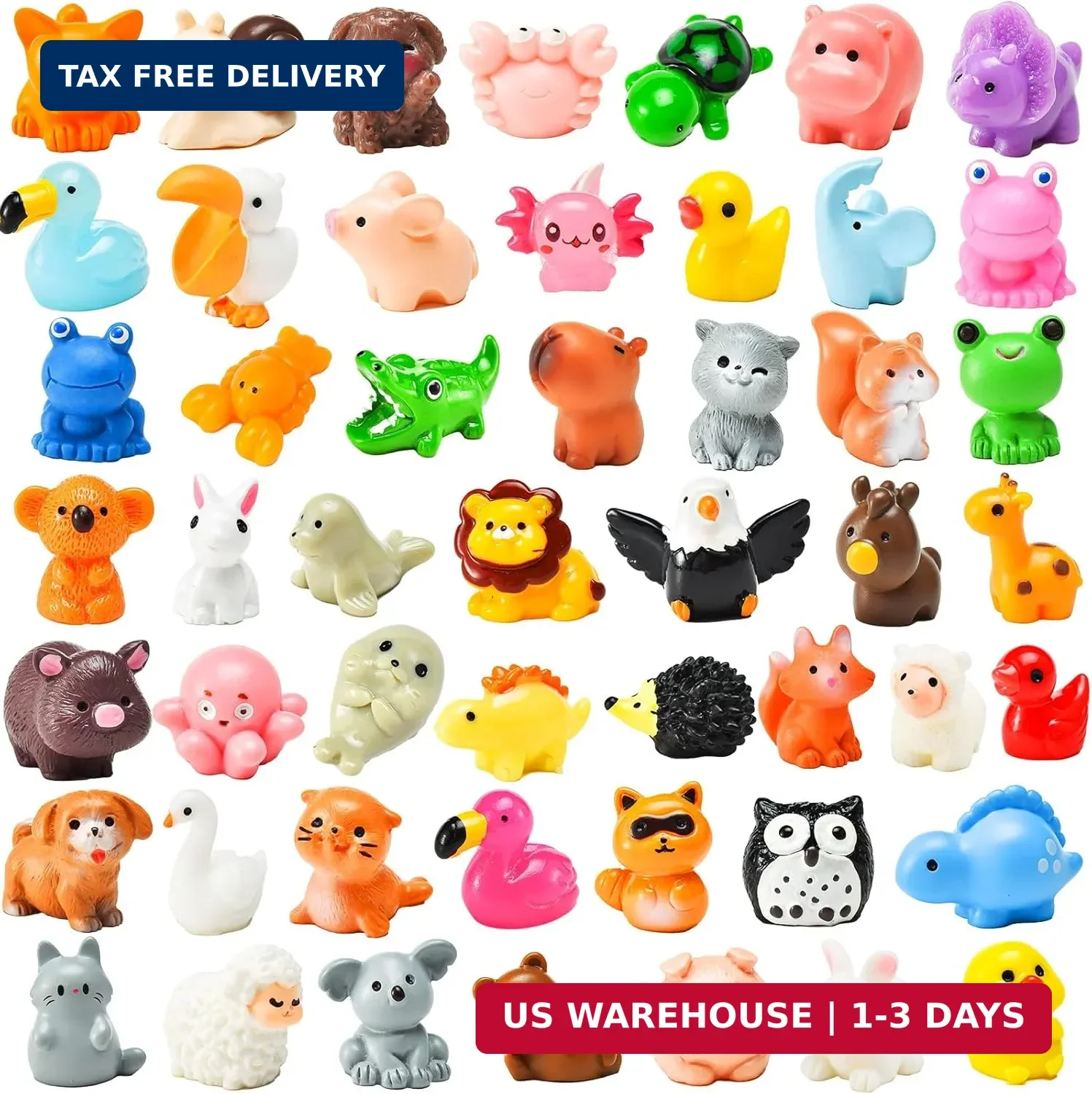 50 Pcs Mini Resin Animal Tiny Resin Animals Figurines Bulk Miniature Little to