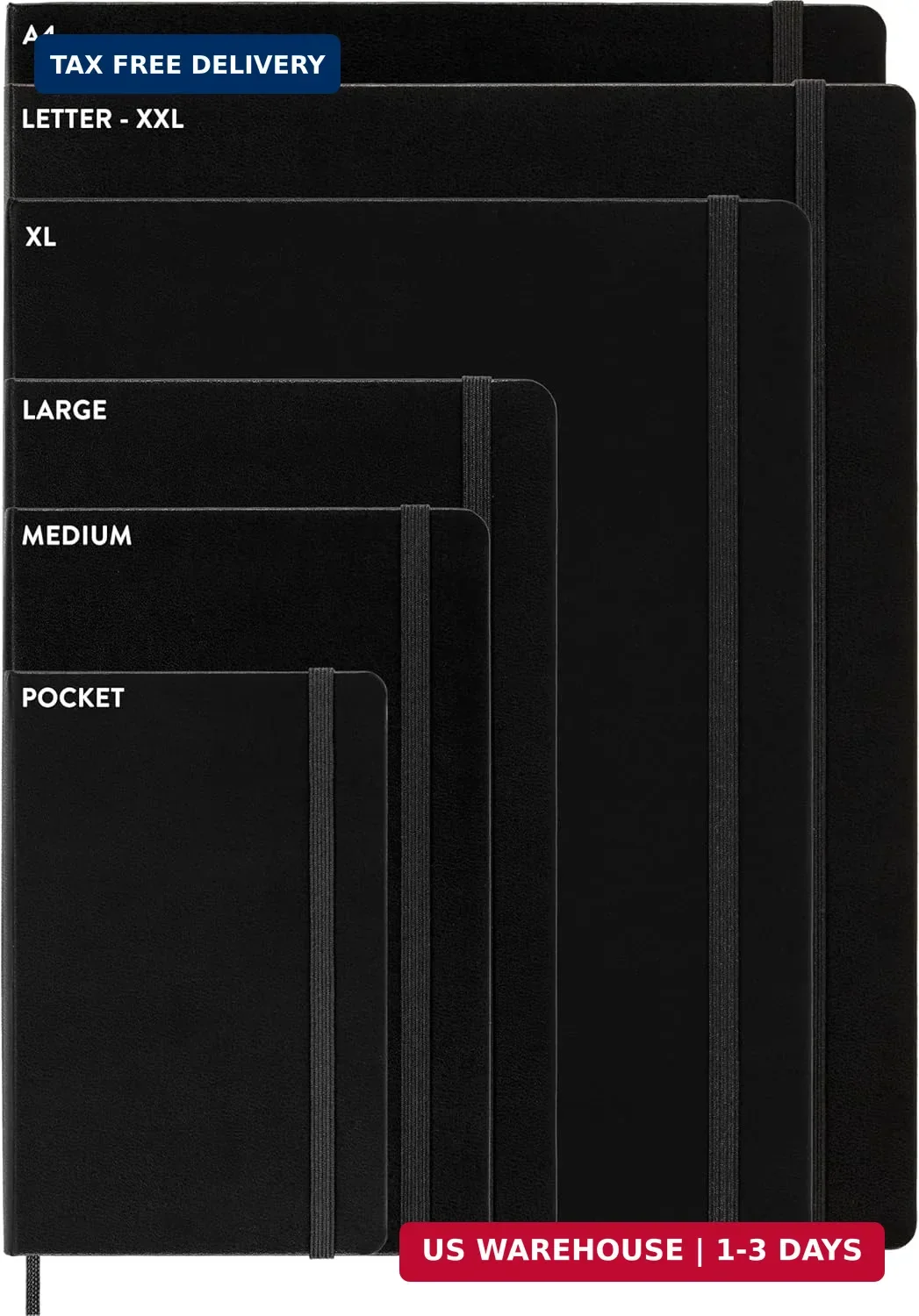 Moleskine Classic Expanded Notebook, Hard Cover, Large (5" x 8.25") Dotted, Blac