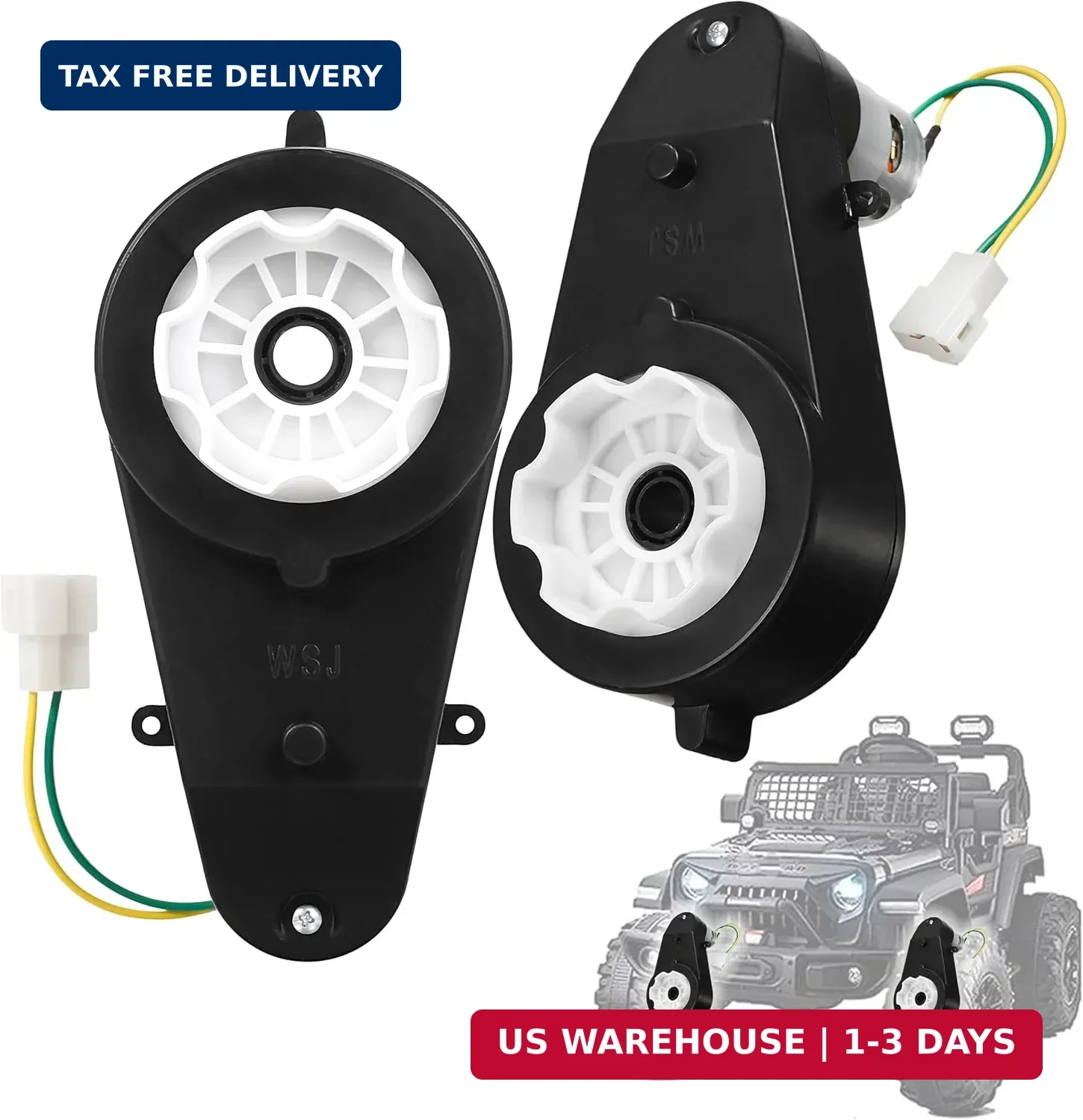 2Pcs 24V 40000RPM Kids Ride On Car Gearbox Motor