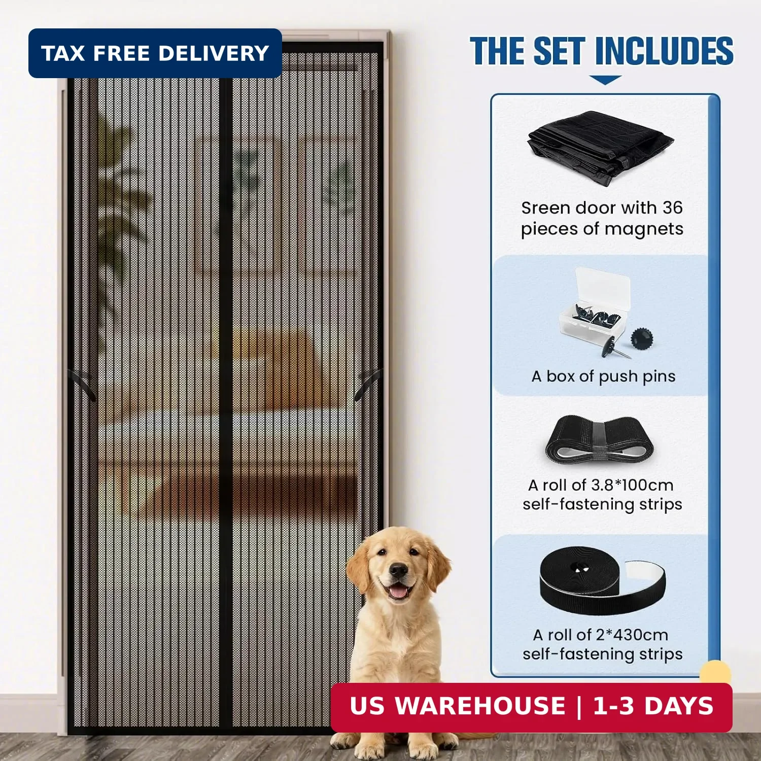 BlissTrends Magnetic Screen Door, Door Screen Magnetic Closure, Patio Screens fo
