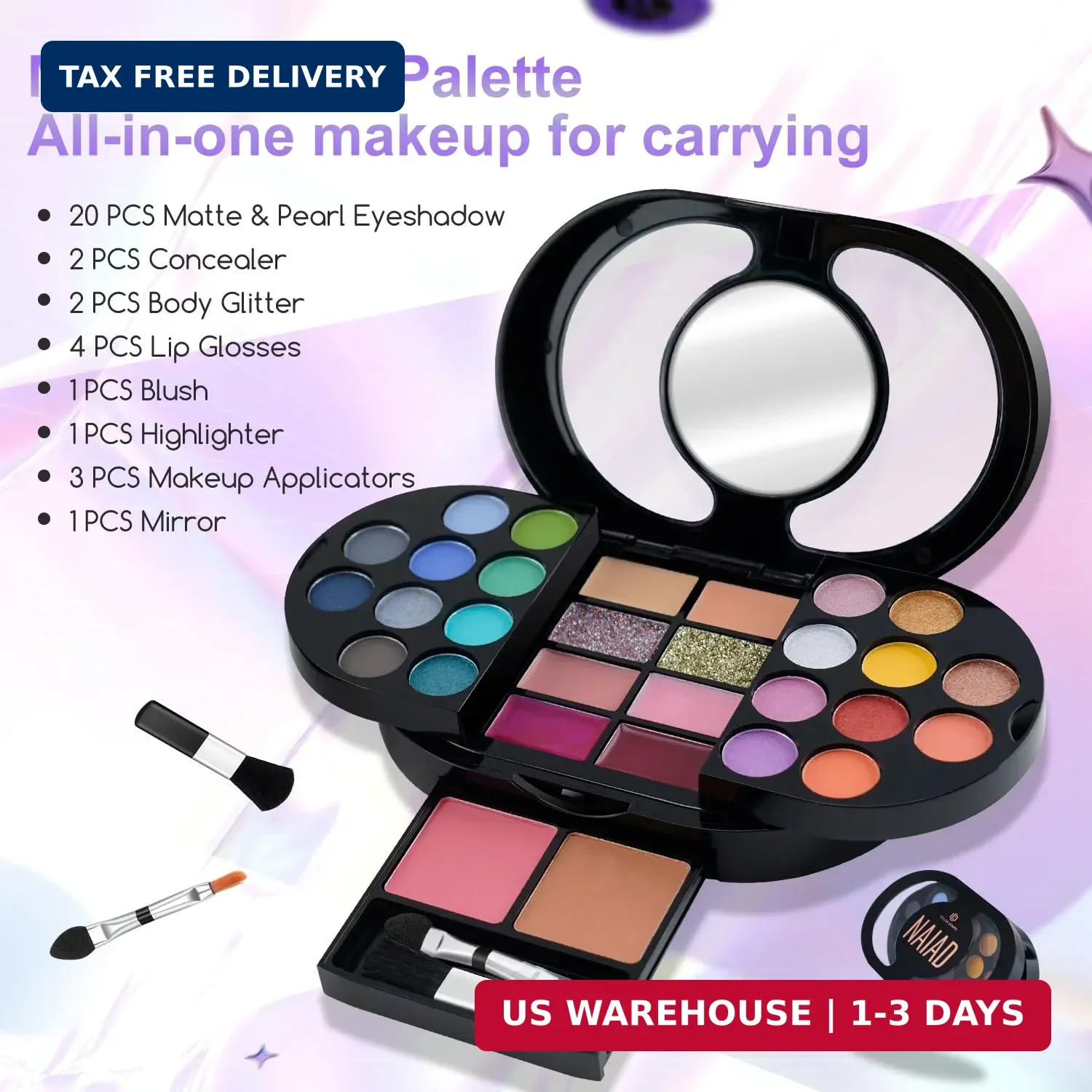 Color Nymph Travel Makeup Palette with Mulit-Colors Eyeshadows,Concealer, Body G