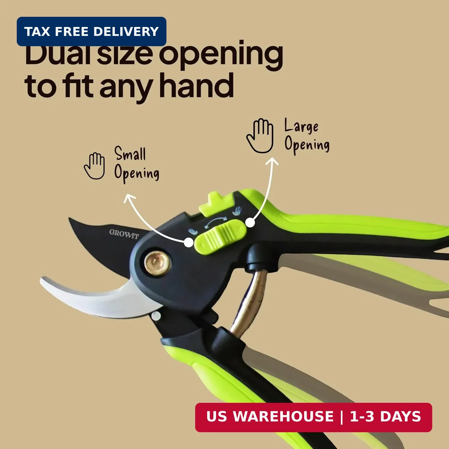 Bypass Pruning Shears, Garden Clippers - Cuts 3x Easier, Ideal for Seniors, Bons