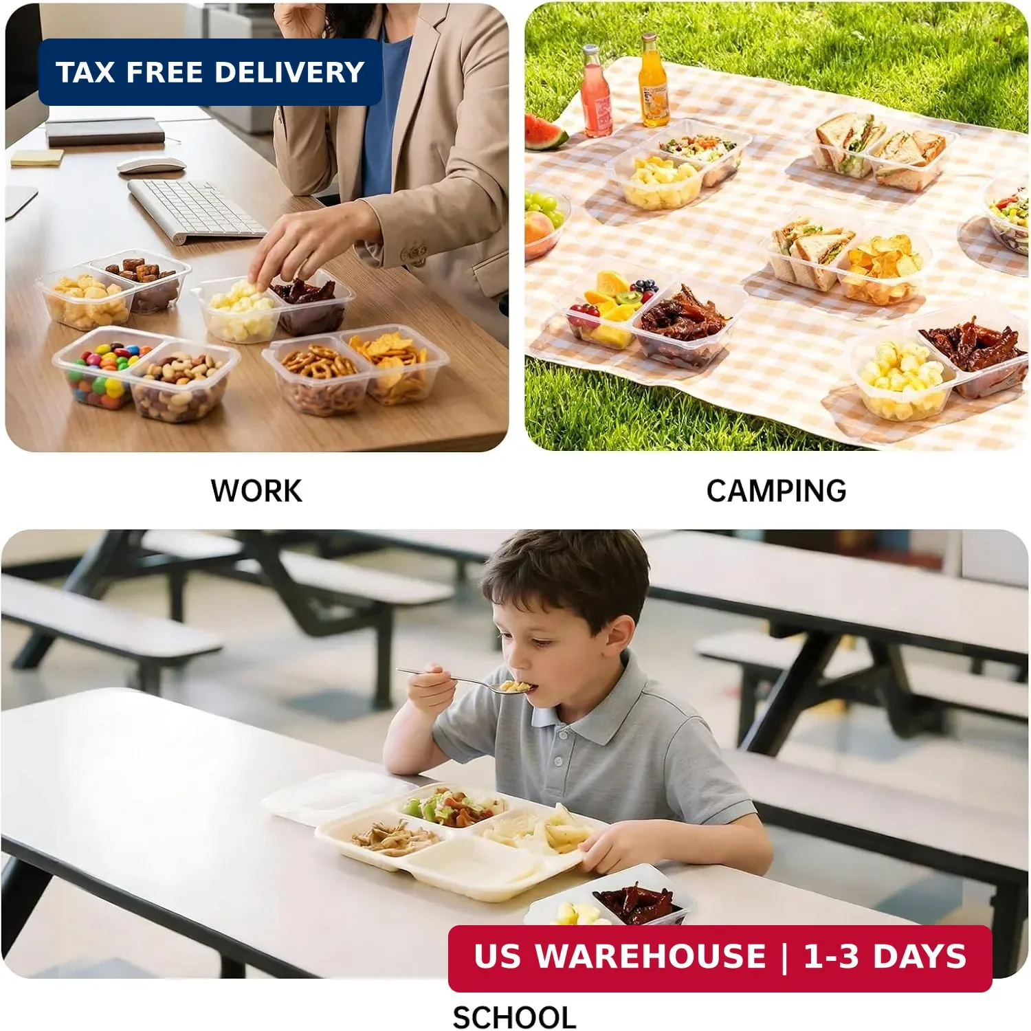 Reusable Snack Containers with Lids, Snack Containers, 20-Pack Snack Pack Contai