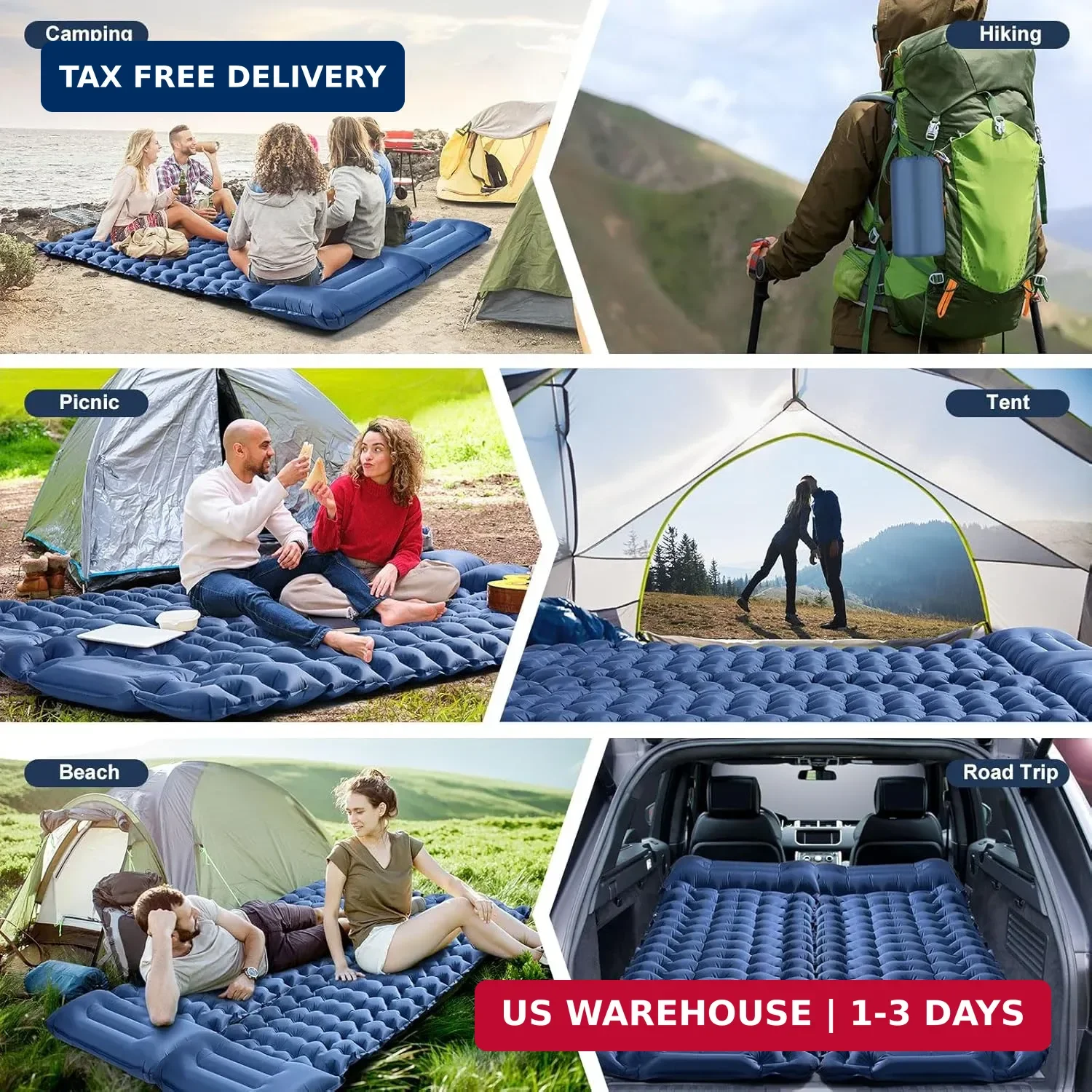 Sleeping Pad Camping, Ultra Lightweight & Compact Mattress for Outdoor & Indoor,
