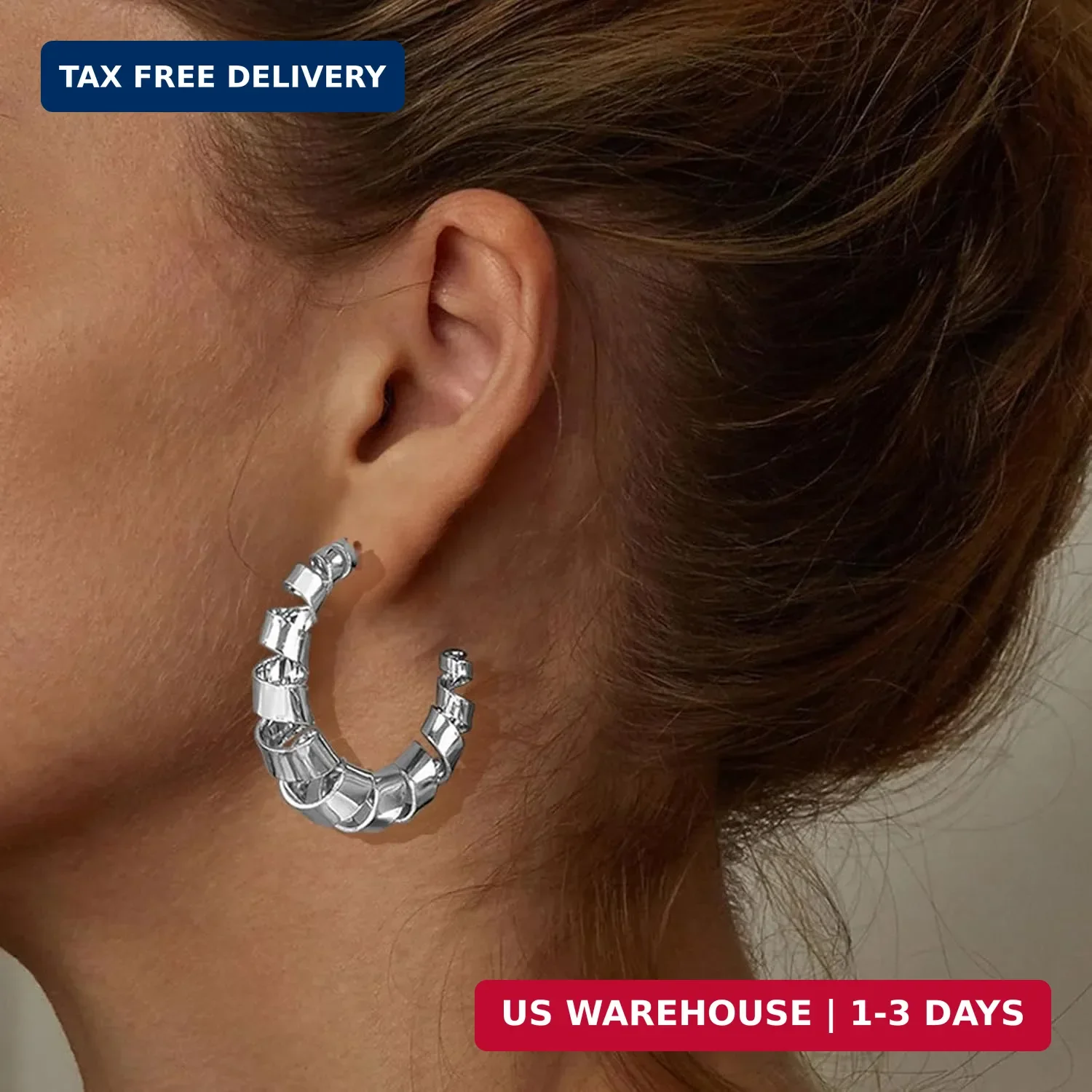 Large Hoop Earrings Lightweight Chunky Earrings for Women Chunky Earrings Big Ho
