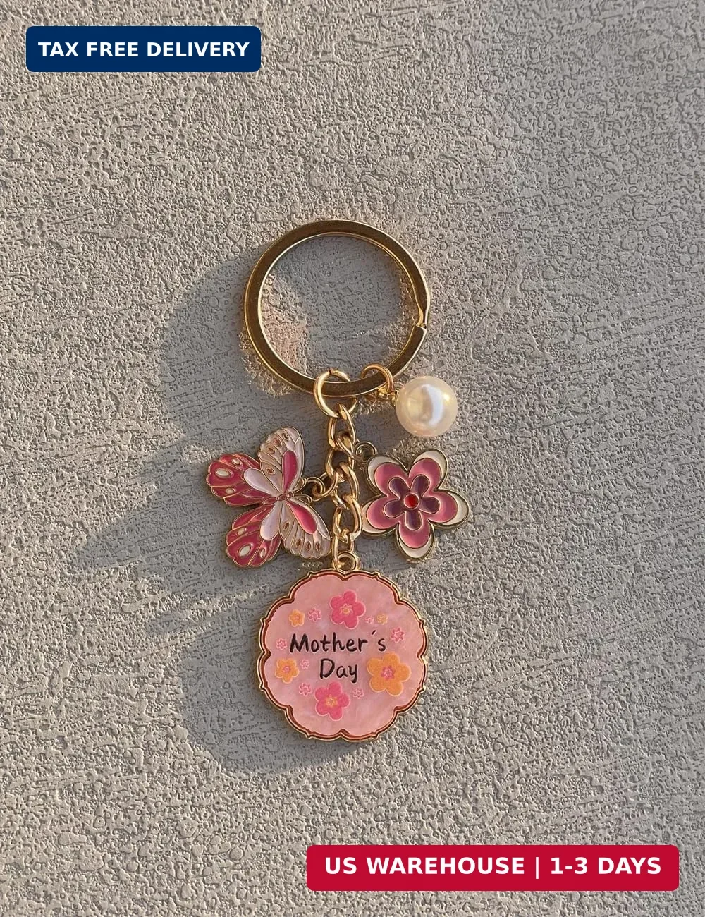 Small Cute Presents Mom Keychain Little keyring Pink Charm for Women, Mothers Da