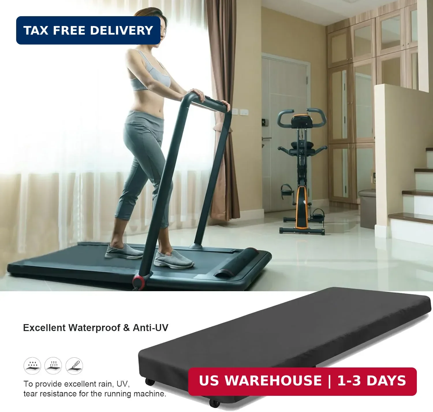 Under Desk Treadmill Cover, Dust-Proof Walking Pad Cover, Waterproof Protective
