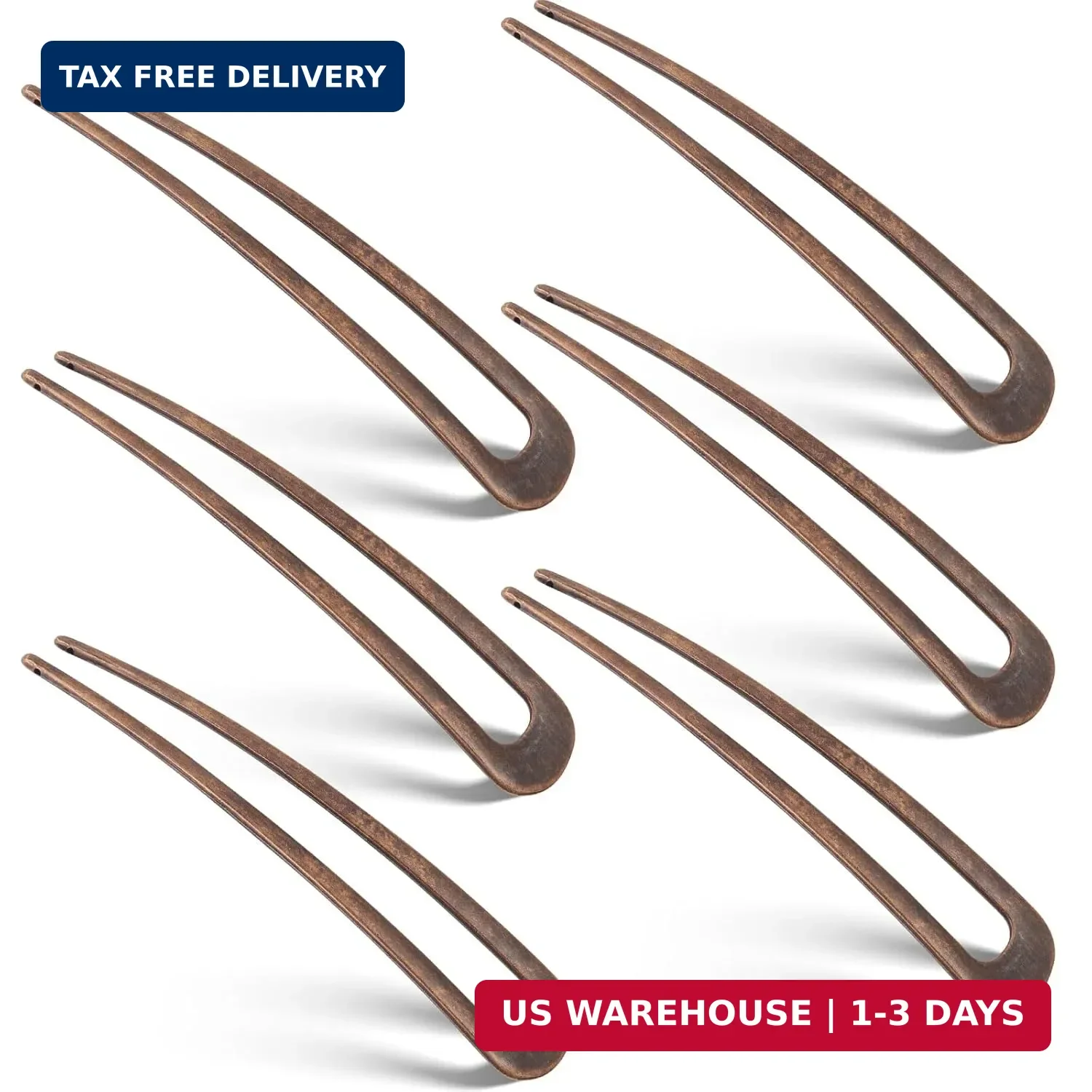 WILLBOND 6 Pcs French Twist Hairpins 4 Inch Metal Hai French Hair Pins for Women