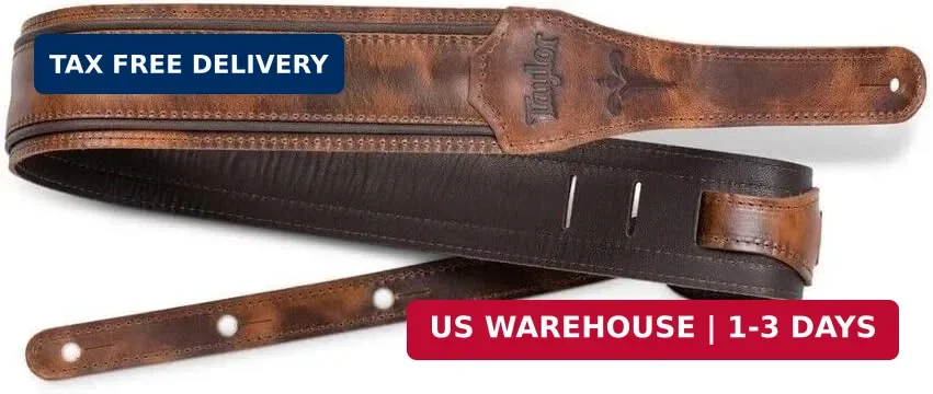 Taylor Fountain 2.5-inch Leather Guitar Strap - Weathered Brown